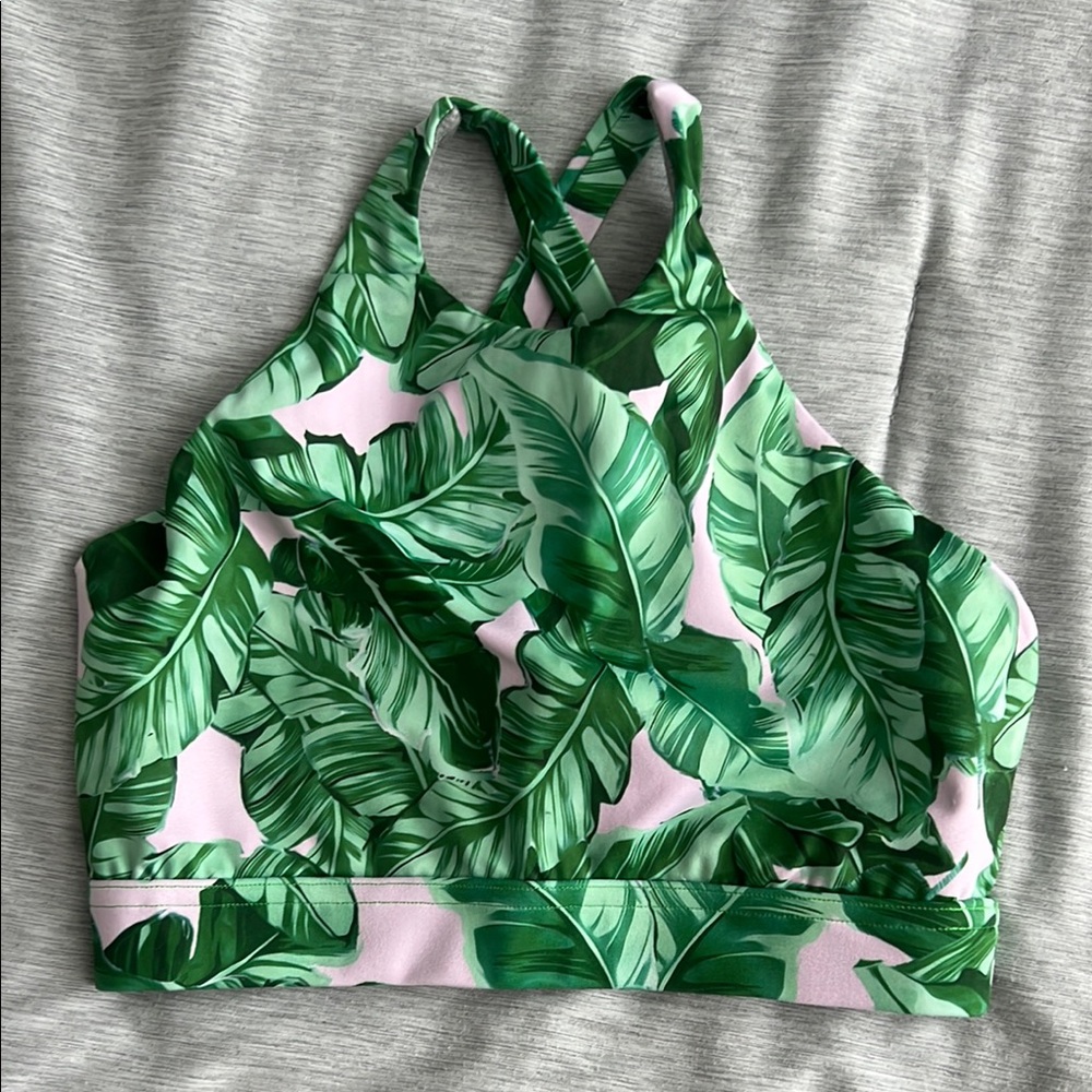 Vull Sport Tropical Leaf Print Sports Bra